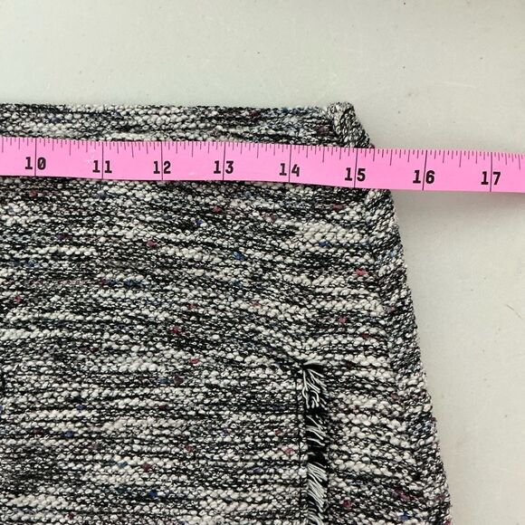 LOFT Tweed Fringe Mini Skirt Women with a bit of color size S - Picture 6 of 7